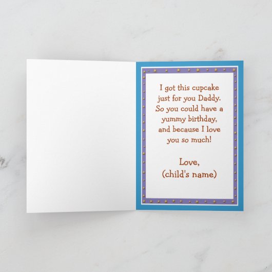 Geburtskarte von Papa Karte (Innenseite)