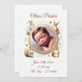 Geburtskarte von Waldtieren Feiertagskarte (Vorne/Hinten)