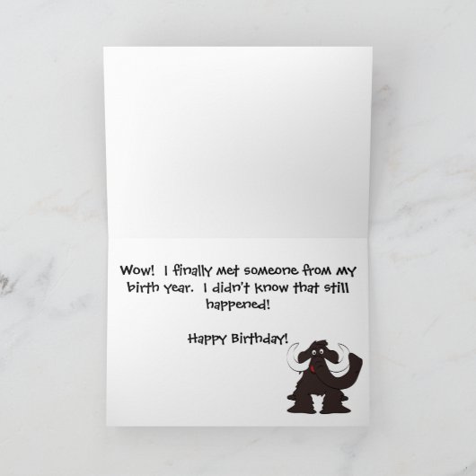 Geburtskarte von Wollmammut Karte (Innenseite)