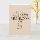 Geburtskarte von Word Mushroom (Brauner Text) Karte (Gelbe Blume)