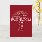 Geburtskarte von Word Mushroom (weißer Text) Karte (Gelbe Blume)