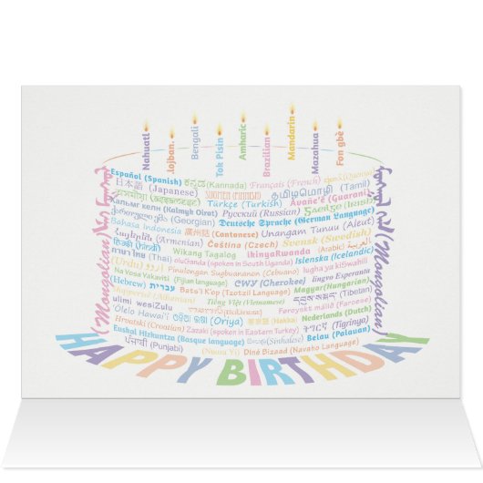 Geburtskarte von World Word - Farbschema 2 (Innenansicht Horizontal (Oben))