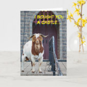 Geburtskarte von Ziege und Burg Karte (Gelbe Blume)