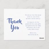 Geburtskarten, Boys-Monogramm Postkarte (Rückseite)