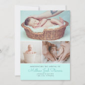 Geburtskarten Kinderjungen Fotos danke Einladung (Vorderseite)