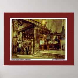 Geburtskirche, Bethlehem. Christliche Kunst Poster