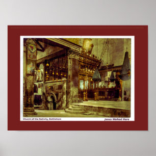 Geburtskirche, Bethlehem. Christliche Kunst Poster