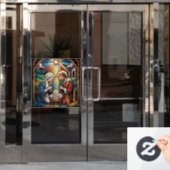 Geburtskirche-Buntglas-Kunst – Heiligabend der Hei Fensteraufkleber (Büro Tür)