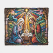 Geburtskirche-Buntglas-Kunst – Heiligabend der Hei Fleecedecke (Vorderseite (Horizontal))