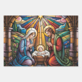 Geburtskirche-Buntglas-Kunst – Heiligabend der Hei Geschenkpapier Set (Vorderseite)