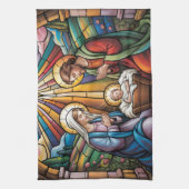 Geburtskirche-Buntglas-Kunst – Heiligabend der Hei Geschirrtuch (Vertikal)