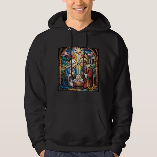 Geburtskirche-Buntglas-Kunst – Heiligabend der Hei Hoodie (Vorderseite)