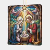 Geburtskirche-Buntglas-Kunst – Heiligabend der Hei Keramikornament (Links)