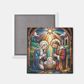 Geburtskirche-Buntglas-Kunst – Heiligabend der Hei Magnet (Vorderseite/Rückseite)