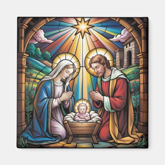 Geburtskirche-Buntglas-Kunst – Heiligabend der Hei Magnet (Vorne)