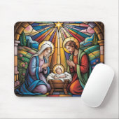 Geburtskirche-Buntglas-Kunst – Heiligabend der Hei Mousepad (Mit Mouse)