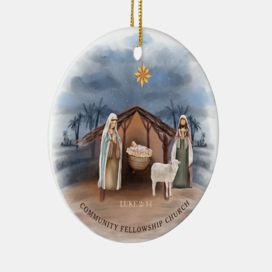 Geburtskirche Name Christlich Weihnachten Keramik Ornament (Rechts)