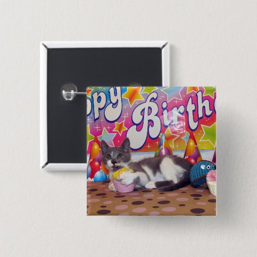 Geburtsknopf des Bobs - Katze / Kitten Button (Vorne & Hinten)