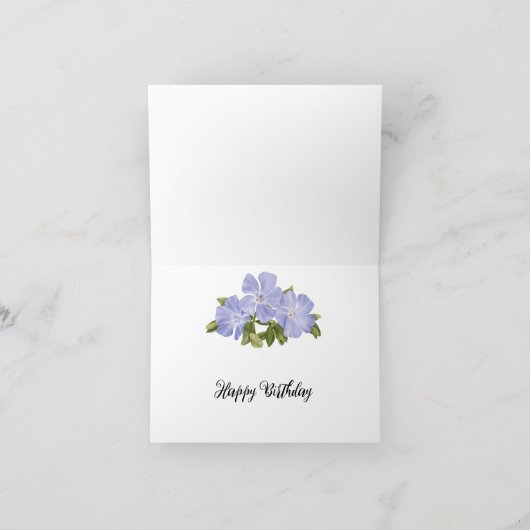 Geburtskorb mit blauen Hydrangeas Dankeskarte (Innenseite)