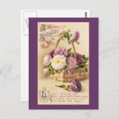 Geburtskorb von Mama Vintag Postkarte (Vorne/Hinten)