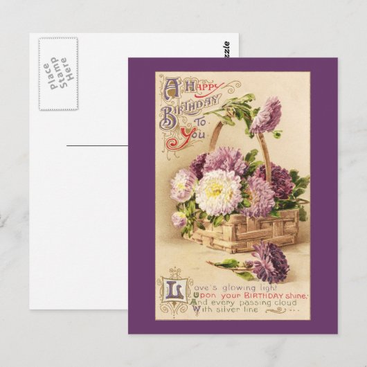 Geburtskorb von Mama Vintag Postkarte (Vorne/Hinten)