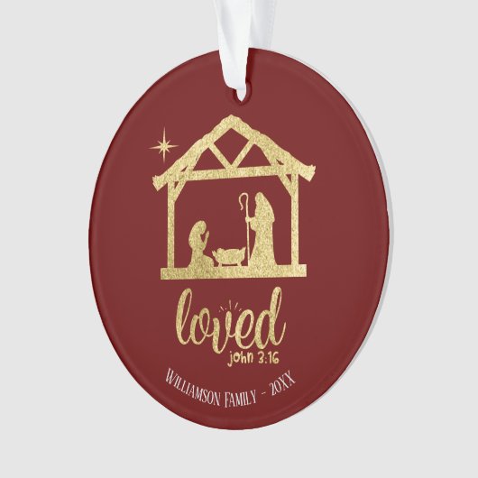 GeburtsmanagerJesus Liebe Christliche Familie Ornament (Vorderseite)