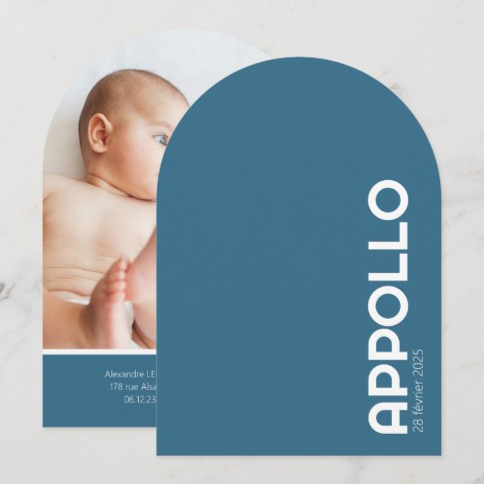 Geburtsmeldung APPOLLO III Einladung (Vorne/Hinten)