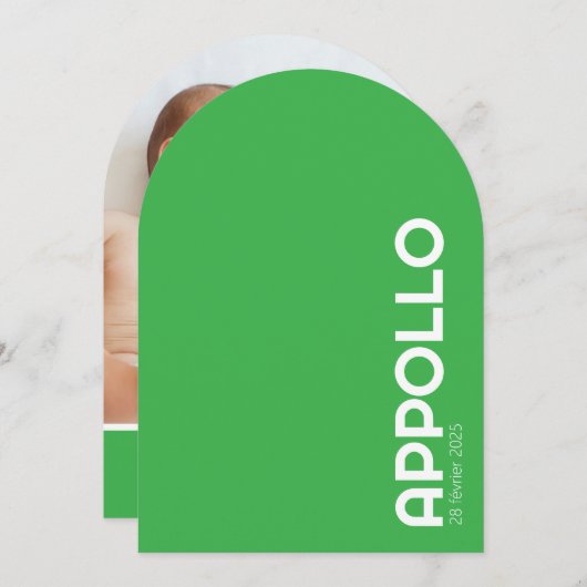 Geburtsmeldung APPOLLO IV Einladung (Vorne/Hinten)