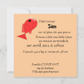 Geburtsmeldung "Aprilfisch" Ankündigung (Rückseite)