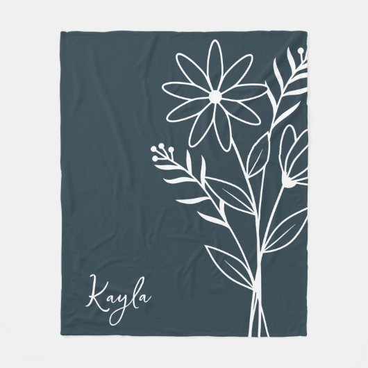 Geburtsmonat-Blume, April-Kalligraphiename Fleecedecke (Vorderseite)