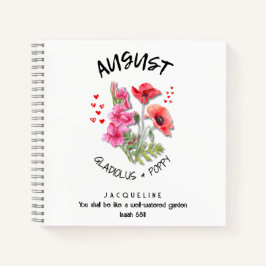 Geburtsmonat Blume AUGUST Christlich Geburtstag Notizblock