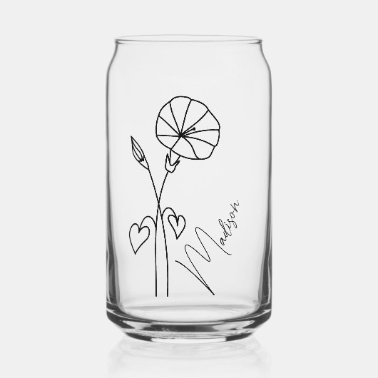 Geburtsmonat Blume August Morning Glory Bridesmaid Dosenglas (Vorderseite)