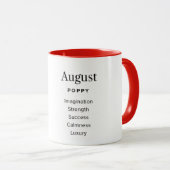 Geburtsmonat Blume-August personalisierter Schleim Tasse (VorderseiteRechts)