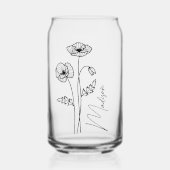 Geburtsmonat Blume August Poppy Bridesmaid Dosenglas (Vorderseite)