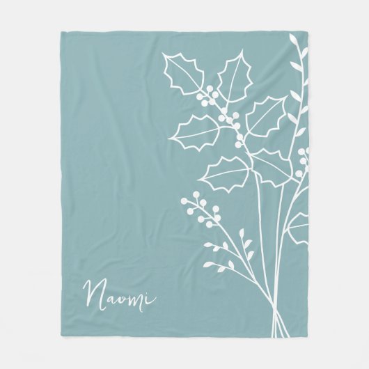 Geburtsmonat-Blume, Dezember-Kalligraphiename Fleecedecke (Vorderseite)