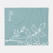 Geburtsmonat-Blume, Dezember-Kalligraphiename Fleecedecke (Vorderseite (Horizontal))