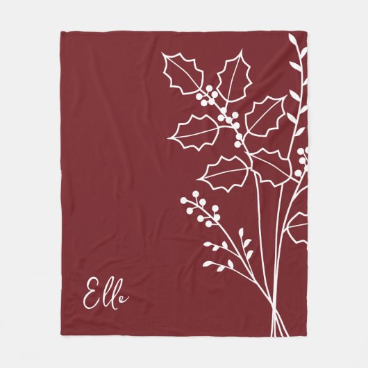 Geburtsmonat-Blume, Dezember-Kalligraphiename Fleecedecke (Vorderseite)