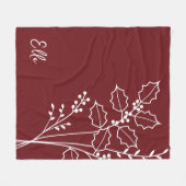 Geburtsmonat-Blume, Dezember-Kalligraphiename Fleecedecke (Vorderseite (Horizontal))