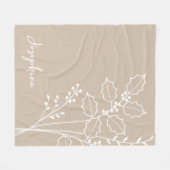 Geburtsmonat-Blume, Dezember-Kalligraphiename Fleecedecke (Vorderseite (Horizontal))