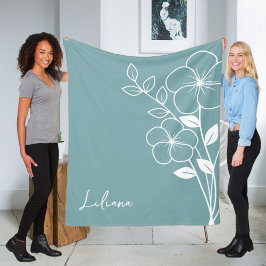 Geburtsmonat-Blume, Februar - Blauer Skriptname Fleecedecke