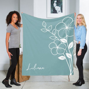 Geburtsmonat-Blume, Februar - Blauer Skriptname Fleecedecke