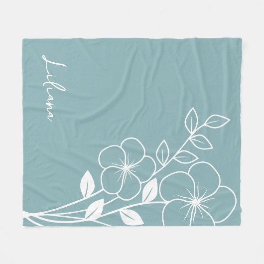 Geburtsmonat-Blume, Februar - Blauer Skriptname Fleecedecke (Vorderseite (Horizontal))