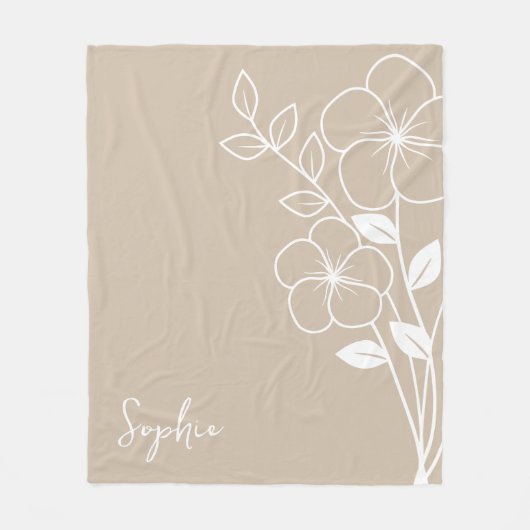 Geburtsmonat-Blume, Februar Kamel-Script-Name Fleecedecke (Vorderseite)