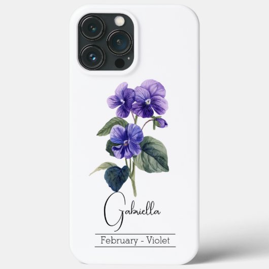 Geburtsmonat Blume Februar Violet Case-Mate iPhone Hülle (Rückseite)