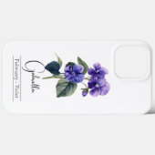 Geburtsmonat Blume Februar Violet Case-Mate iPhone Hülle (Rückseite (Horizontal))