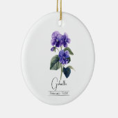 Geburtsmonat Blume Febuary Violet Keramik Ornament (Rechts)