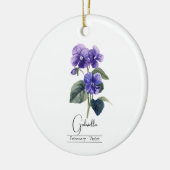 Geburtsmonat Blume Febuary Violet Keramik Ornament (Links)