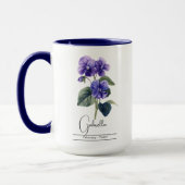 Geburtsmonat Blume Febuary Violet Tasse (Links)