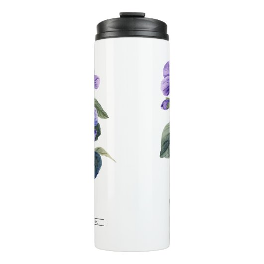 Geburtsmonat Blume Febuary Violet Thermosbecher (Vorderseite)