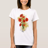 Geburtsmonat Blume Geboren in August Mohnblumen Bl T-Shirt (Vorderseite)